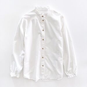 J. Crew Classic-fit Ruffleneck Shirt in Corduroy White
